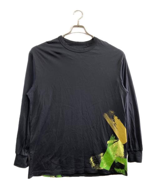 Y-3（ワイスリー）Y-3 (ワイスリー) 長袖カットソー ブラック×グリーン サイズ:XSの古着・服飾アイテム