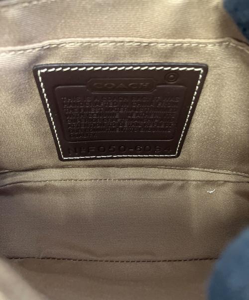 COACH（コーチ）COACH (コーチ) ハンドポーチ レッド×ブラウンの古着・服飾アイテム