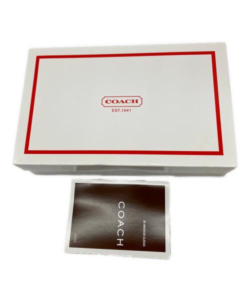 COACH（コーチ）COACH (コーチ) ハンドポーチ レッド×ブラウンの古着・服飾アイテム