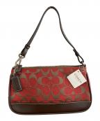 COACHコーチ）の古着「ハンドポーチ」｜レッド×ブラウン