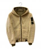 DIESELディーゼル）の古着「リバーシブルボアジャケット」｜カーキ×ベージュ