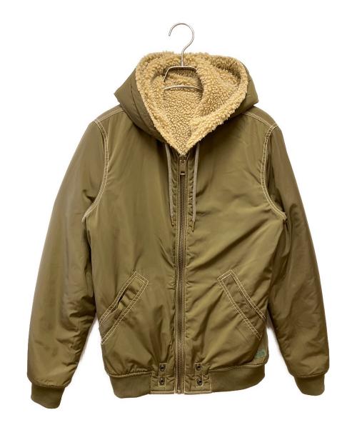 DIESEL（ディーゼル）DIESEL (ディーゼル) リバーシブルボアジャケット カーキ×ベージュ サイズ:Sの古着・服飾アイテム