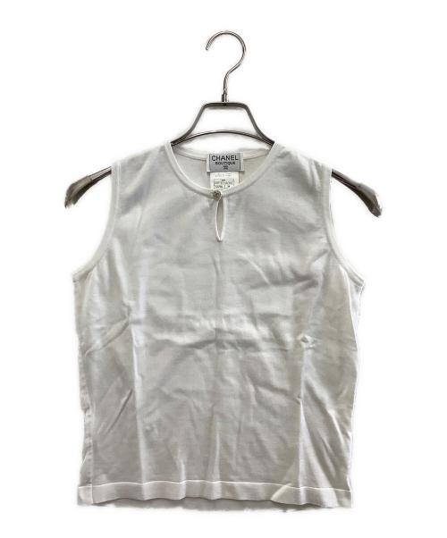 CHANEL（シャネル）CHANEL (シャネル) ノースリーブカットソー ホワイト サイズ:38の古着・服飾アイテム
