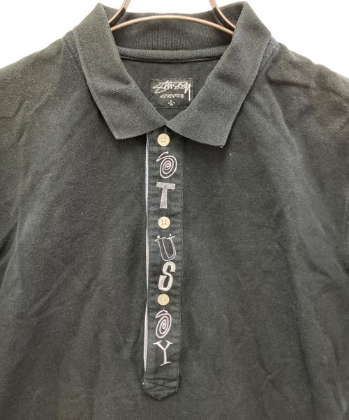 stussy（ステューシー）stussy (ステューシー) ポロシャツ ブラック サイズ:Lの古着・服飾アイテム