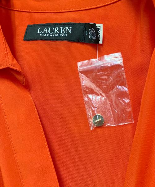 LAUREN RALPH LAUREN（ローレンラルフローレン）LAUREN RALPH LAUREN (ローレンラルフローレン) 半袖ワンピース オレンジ サイズ:6の古着・服飾アイテム
