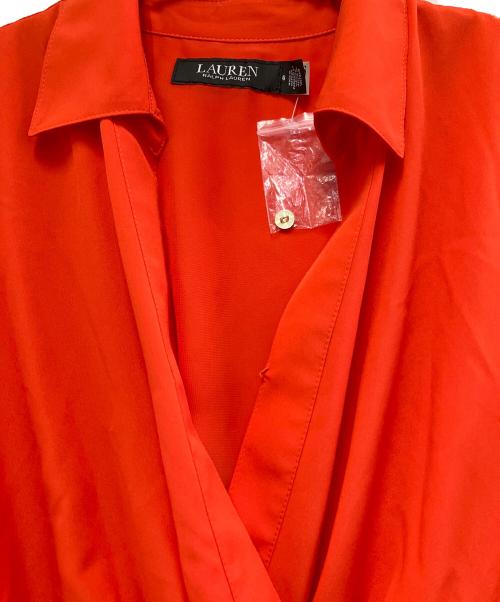 LAUREN RALPH LAUREN（ローレンラルフローレン）LAUREN RALPH LAUREN (ローレンラルフローレン) 半袖ワンピース オレンジ サイズ:6の古着・服飾アイテム