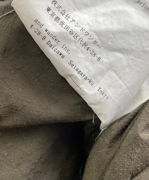 and wander（アンドワンダー）and wander (アンドワンダー) CORDURA cotton rip pants カーキ サイズ:3の古着・服飾アイテム