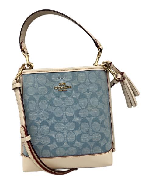 COACH（コーチ）COACH (コーチ) モリーバケット バッグ ベージュ×ブルーの古着・服飾アイテム