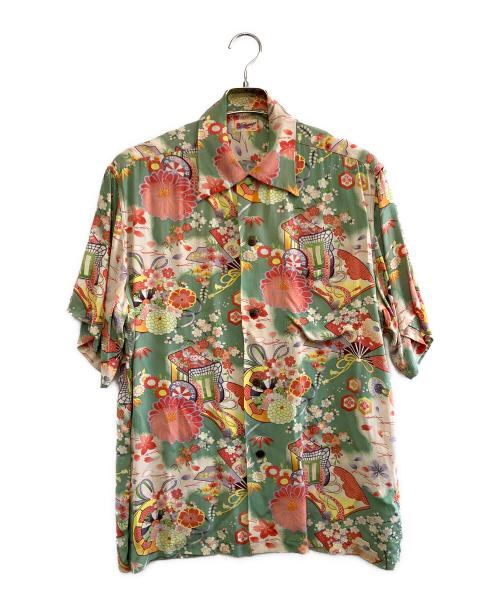 Sun Surf（サンサーフ）Sun Surf (サンサーフ) 半袖シャツ ピンク×グリーン サイズ:Mの古着・服飾アイテム