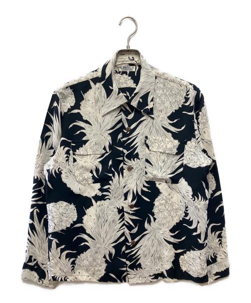 Sun Surf（サンサーフ）Sun Surf (サンサーフ) 長袖シャツ ブラック×ホワイト サイズ:Mの古着・服飾アイテム