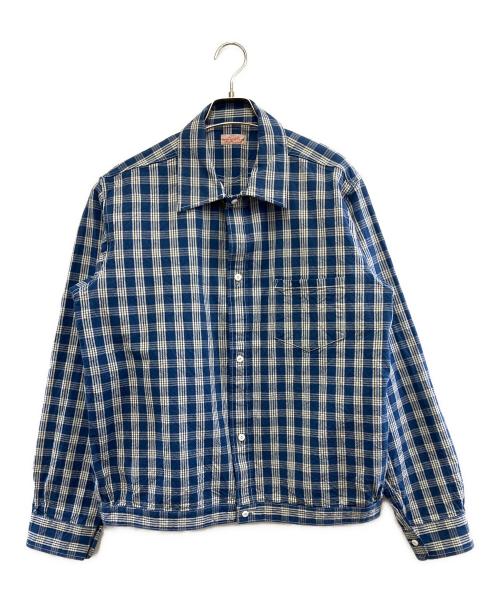 UNION SUPPLY（ユニオンサプライ）UNION SUPPLY (ユニオンサプライ) Sun Surf (サンサーフ) 長袖シャツ ブルー サイズ:17 1/2の古着・服飾アイテム
