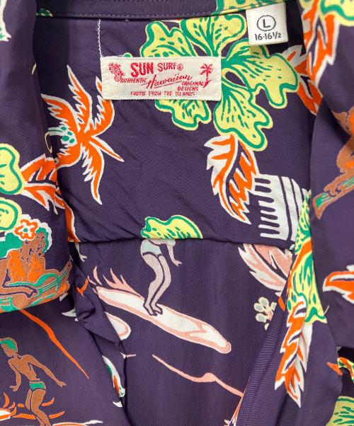 Sun Surf（サンサーフ）Sun Surf (サンサーフ) 半袖シャツ パープル サイズ:Lの古着・服飾アイテム