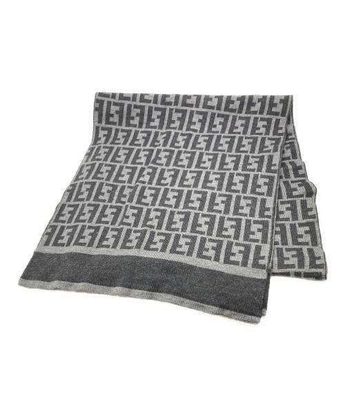 FENDI（フェンディ）FENDI (フェンディ) マフラー ブラック×グレー サイズ:50 USA16の古着・服飾アイテム