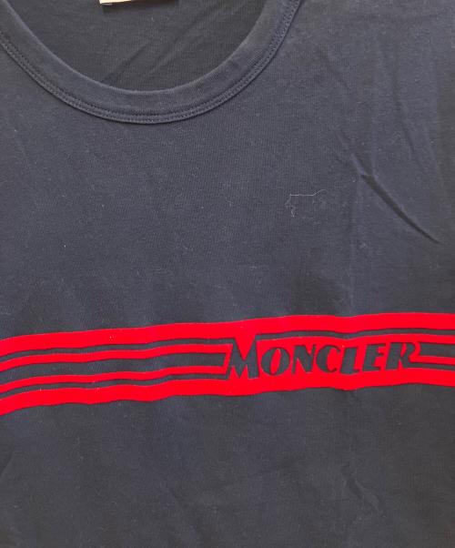 MONCLER（モンクレール）MONCLER (モンクレール) 半袖カットソー ネイビー×レッド サイズ:Mの古着・服飾アイテム