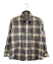 AURALEE（オーラリー）の古着「SUPER LIGHT WOOL CHECK SHIRT」｜ベージュ×グレー