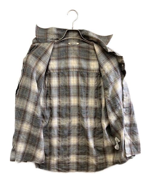 AURALEE（オーラリー）AURALEE (オーラリー) SUPER LIGHT WOOL CHECK SHIRT ベージュ×グレー サイズ:3の古着・服飾アイテム