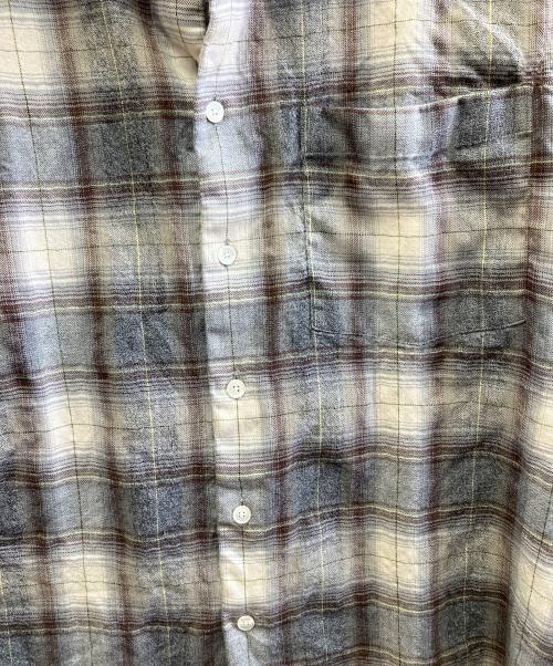AURALEE（オーラリー）AURALEE (オーラリー) SUPER LIGHT WOOL CHECK SHIRT ベージュ×グレー サイズ:3の古着・服飾アイテム