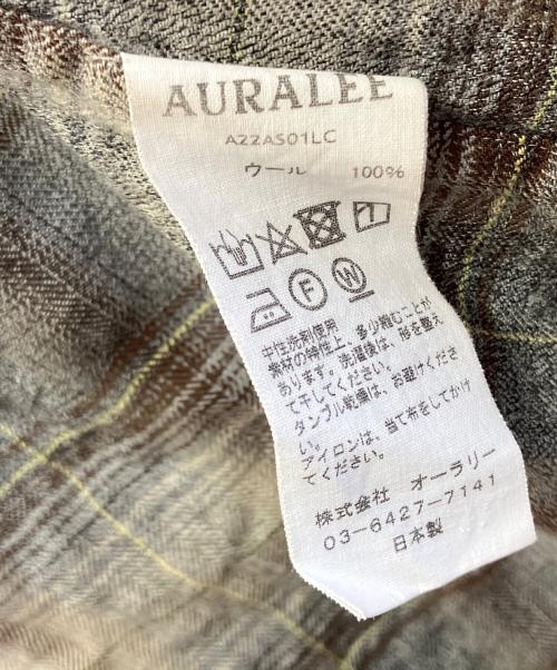 AURALEE（オーラリー）AURALEE (オーラリー) SUPER LIGHT WOOL CHECK SHIRT ベージュ×グレー サイズ:3の古着・服飾アイテム