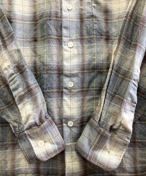AURALEE（オーラリー）AURALEE (オーラリー) SUPER LIGHT WOOL CHECK SHIRT ベージュ×グレー サイズ:3の古着・服飾アイテム