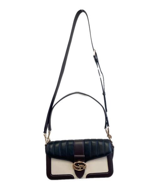 COACH（コーチ）COACH (コーチ) 2WAYバッグ ブラック×ベージュの古着・服飾アイテム