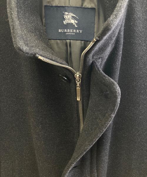 BURBERRY LONDON（バーバリーロンドン）BURBERRY LONDON (バーバリーロンドン) スタンドカラーウールコート ブラック サイズ:Lの古着・服飾アイテム