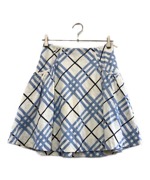 BURBERRY BLUE LABEL（バーバリー ブルー レーベル）BURBERRY BLUE LABEL (バーバリー ブルー レーベル) スカート ブルー×ホワイト サイズ:38の古着・服飾アイテム