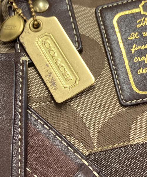 COACH（コーチ）COACH (コーチ) 2WAYボストンバッグ ベージュ×ブラウンの古着・服飾アイテム
