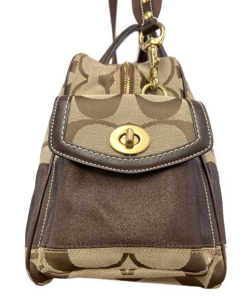 COACH（コーチ）COACH (コーチ) 2WAYボストンバッグ ベージュ×ブラウンの古着・服飾アイテム