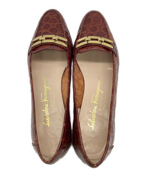 Salvatore Ferragamo（サルヴァトーレ フェラガモ）Salvatore Ferragamo (サルヴァトーレ フェラガモ) ローファーパンプス ブラウン サイズ:5の古着・服飾アイテム