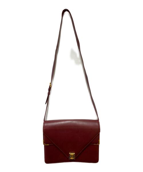 must de cartier（マストドゥカルティエ）must de cartier (マストドゥカルティエ) レザーフラップショルダーバッグ ワインレッドの古着・服飾アイテム