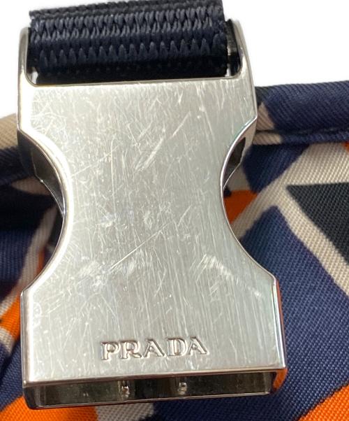 PRADA（プラダ）PRADA (プラダ) ナイロンリュック オレンジ×ネイビーの古着・服飾アイテム