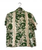 Sun Surfサンサーフ）の古着「半袖シャツ」｜グリーン×ベージュ