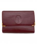 Cartierカルティエ）の古着「3つ折り財布」｜ボルドー