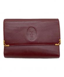 Cartier（カルティエ）の古着「3つ折り財布」｜ボルドー