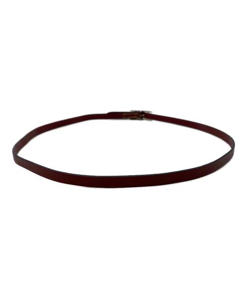 HERMES（エルメス）HERMES (エルメス) レザーブレスレット レッドの古着・服飾アイテム