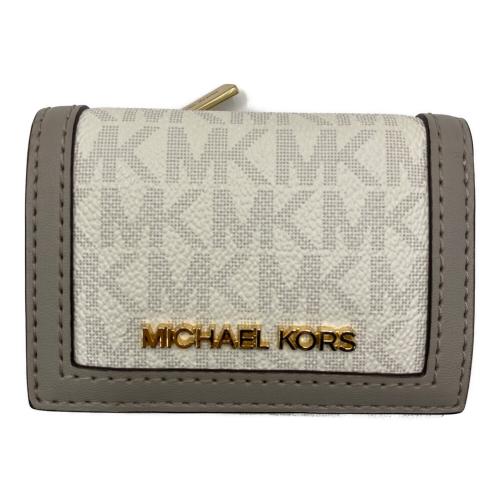MICHAEL KORS（マイケルコース）MICHAEL KORS (マイケルコース) コンパクトウォレット ホワイト×グレーの古着・服飾アイテム