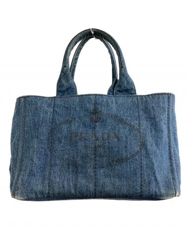 PRADA デニム トートバッグ 中古・古着通販】PRADA (プラダ) カナパデニムトートバッグ インディゴ