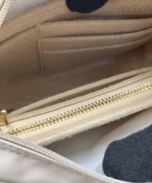 LONGCHAMP（ロンシャン）LONGCHAMP (ロンシャン) ハンドル付きポーチ ベージュ×ブラウンの古着・服飾アイテム
