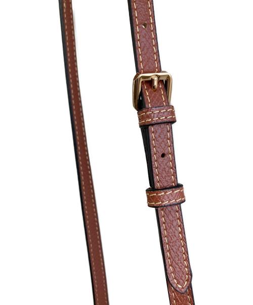 LONGCHAMP（ロンシャン）LONGCHAMP (ロンシャン) ハンドル付きポーチ ベージュ×ブラウンの古着・服飾アイテム