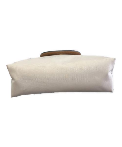 LONGCHAMP（ロンシャン）LONGCHAMP (ロンシャン) ハンドル付きポーチ ベージュ×ブラウンの古着・服飾アイテム