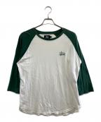 stussyステューシー）の古着「長袖カットソー」｜ホワイト×グリーン