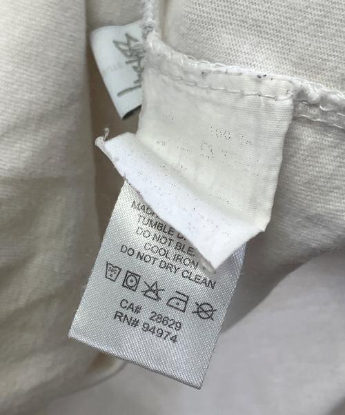 stussy（ステューシー）stussy (ステューシー) 長袖カットソー ホワイト×グリーン サイズ:Mの古着・服飾アイテム