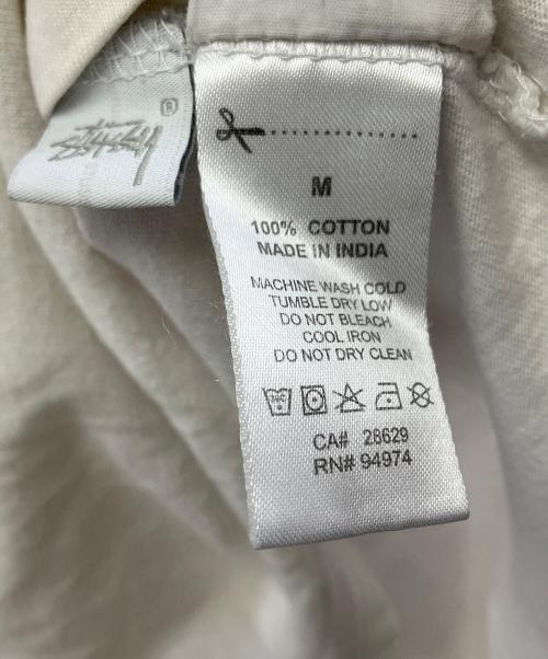 stussy（ステューシー）stussy (ステューシー) 長袖カットソー ホワイト×グリーン サイズ:Mの古着・服飾アイテム