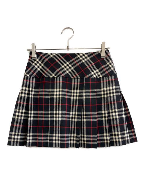 BURBERRY BLUE LABEL（バーバリー ブルー レーベル）BURBERRY BLUE LABEL (バーバリー ブルー レーベル) ミニスカート レッド×ブラック サイズ:36の古着・服飾アイテム