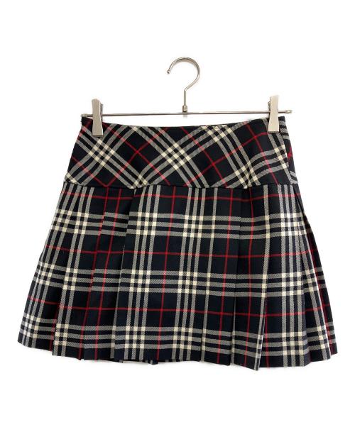 BURBERRY BLUE LABEL（バーバリー ブルー レーベル）BURBERRY BLUE LABEL (バーバリー ブルー レーベル) ミニスカート レッド×ブラック サイズ:36の古着・服飾アイテム