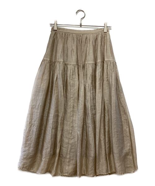 BALLSEY（ボールジィ）BALLSEY (ボールジィ) オーガンジーローン ロングマキシスカート ベージュ サイズ:34の古着・服飾アイテム