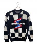 SUPPLIERサプライヤー）の古着「厚手ニット」｜ブラック×ホワイト