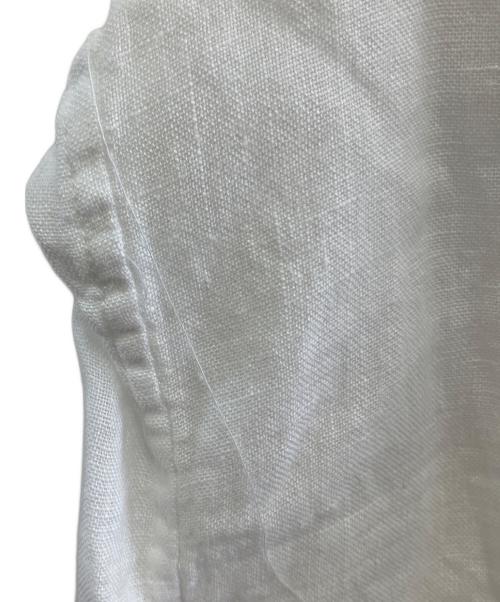 23区（ニジュウサンク）23区 (ニジュウサンク) LIBECO (リベコ) 半袖ブラウス ホワイト サイズ:38（9）の古着・服飾アイテム