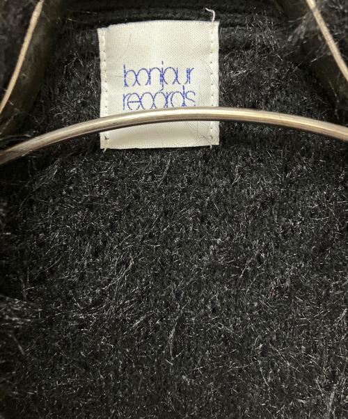 bonjour records（ボンジュールレコード）bonjour records (ボンジュールレコード) 厚手カーディガン ブラック×グリーン サイズ:Mの古着・服飾アイテム