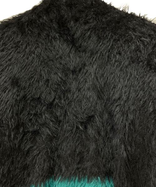 bonjour records（ボンジュールレコード）bonjour records (ボンジュールレコード) 厚手カーディガン ブラック×グリーン サイズ:Mの古着・服飾アイテム